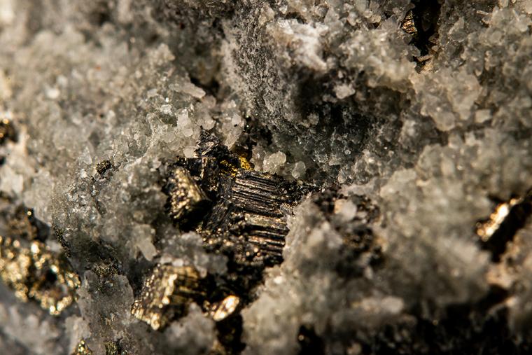 PYRITE with SPHALERITE, GOLD and HESSITE